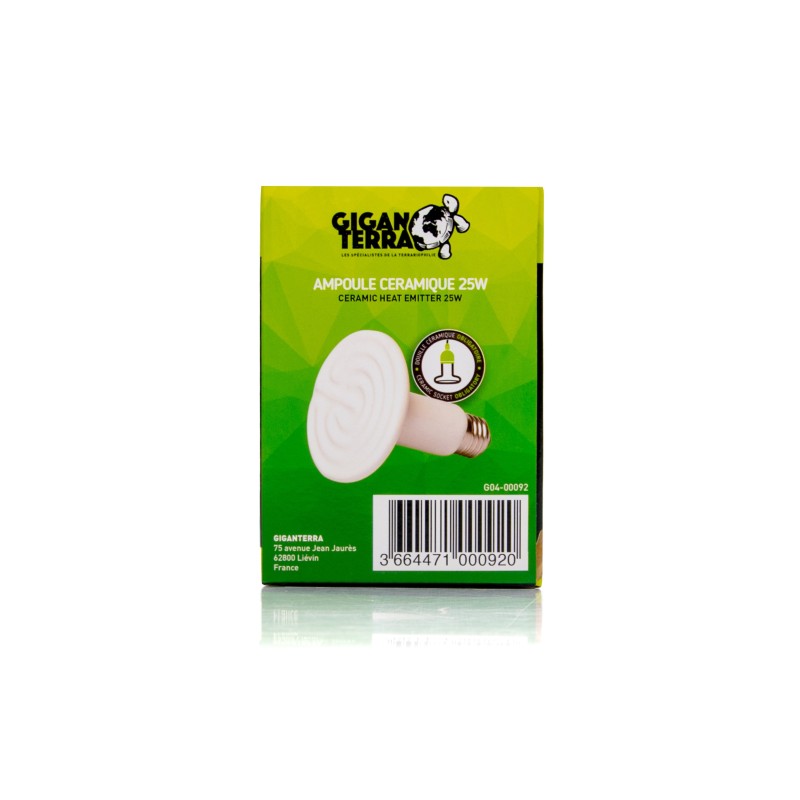 Ampoule céramique 25 W GiganTerra pour reptiles à petit prix