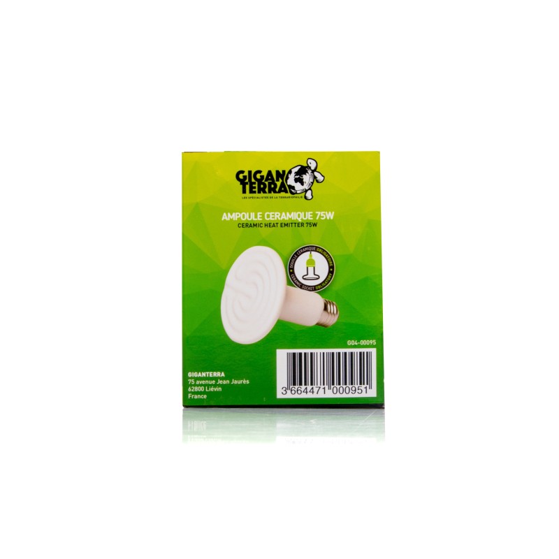 Ampoule chauffante céramique 75W reptiles commande en ligne
