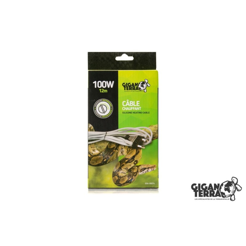 Câble chauffant GiganTerra 100 W 12 m pour grand terrarium