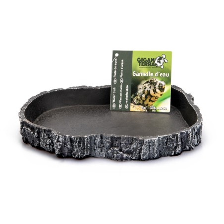 Gamelle d’eau reptile GiganTerra grise L terrarium