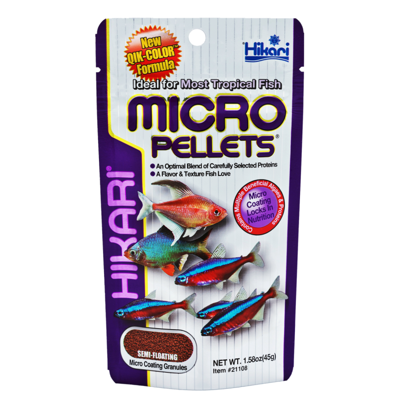 Pot de granulés Hikari Micro Pellets 45 g pour petits poissons tropicaux d'eau douce