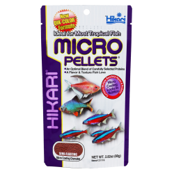 Pot de granulés Hikari Micro Pellets 80 g pour petits poissons tropicaux d'aquarium