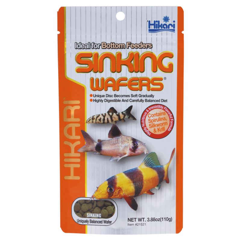 Sachet Hikari Sinking Wafers 110 g grand format pour banc de corydoras et loches