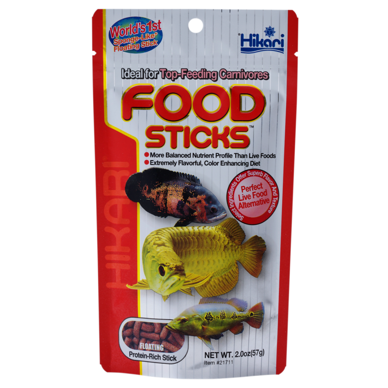 Sachet Hikari Food Sticks 57 g bâtonnets flottants pour poissons carnivores