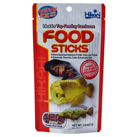 Sachet Hikari Food Sticks 57 g bâtonnets flottants pour poissons carnivores