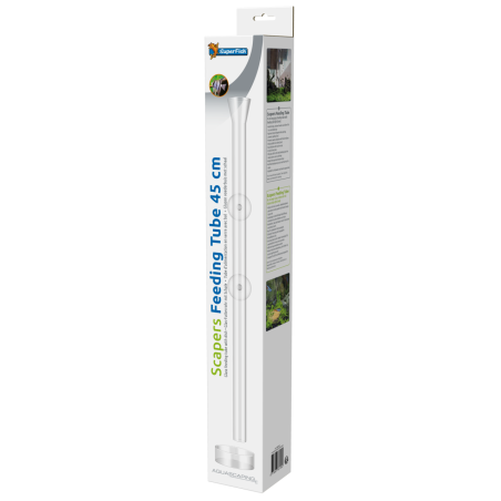 Tube de nourrissage en verre 45 cm SuperFish Scapers avec coupelle pour aquarium haut