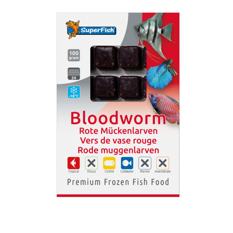 Vers de vase congelés 100 g en 24 cubes, vente en ligne