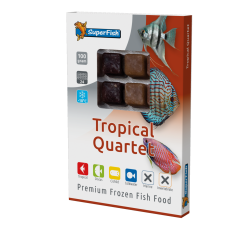 Plaque congelée SuperFish Tropical Quartet 100 g avec artémias, daphnies, vers de vase et mysis