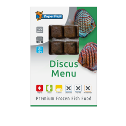 Plaque congelée SuperFish Discus Menu 100 g en 24 cubes pour discus d'aquarium