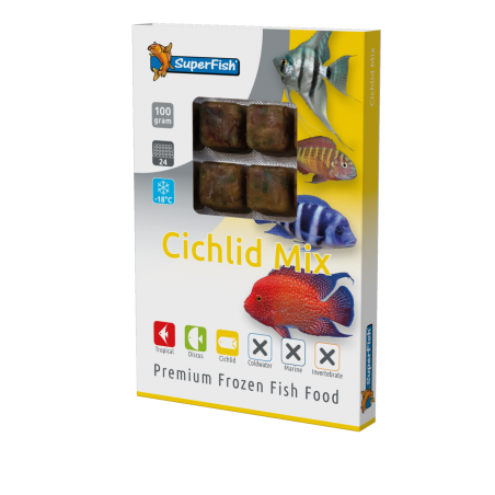 Nourriture congelée pour cichlidés en 24 cubes, achat