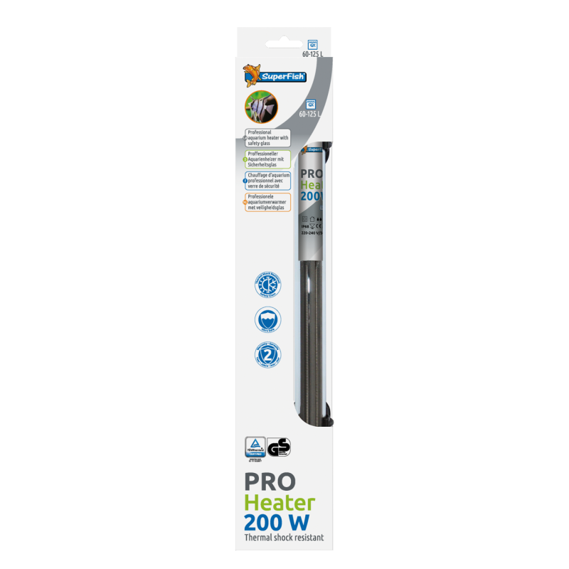 Chauffage aquarium 200 W réglable, tube de 35 cm