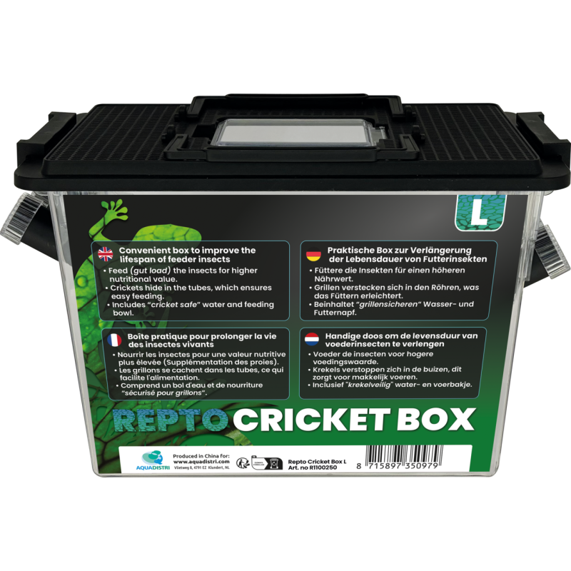 Repto Cricket Box L 30x15x20 cm : Grande boîte d’élevage pour grillons et insectes