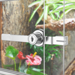 Serrure HabiStat 90 mm pour vivarium : Sécurité pour terrarium coulissant