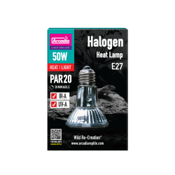 Lampe chauffante Arcadia 50W Halogène Point chaud pour reptiles