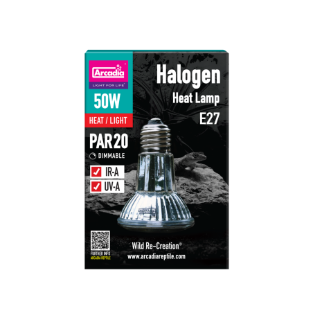 Lampe chauffante Arcadia 50W Halogène Point chaud pour reptiles