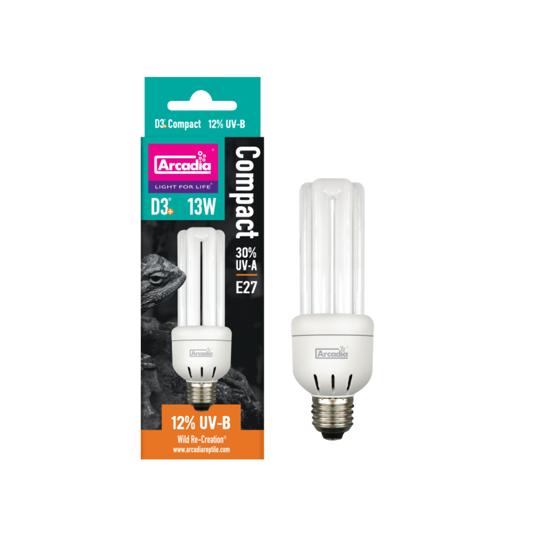 Achat lampe terrarium Arcadia Mini Triple U D3 Plus 12 UVB 13W