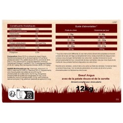 Croquettes pour chien au boeuf Angus, alimentation chien au boeuf