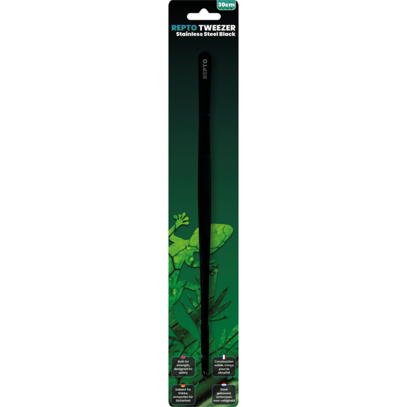 Pinces noires inox 30 cm manipulation terrarium pas chere