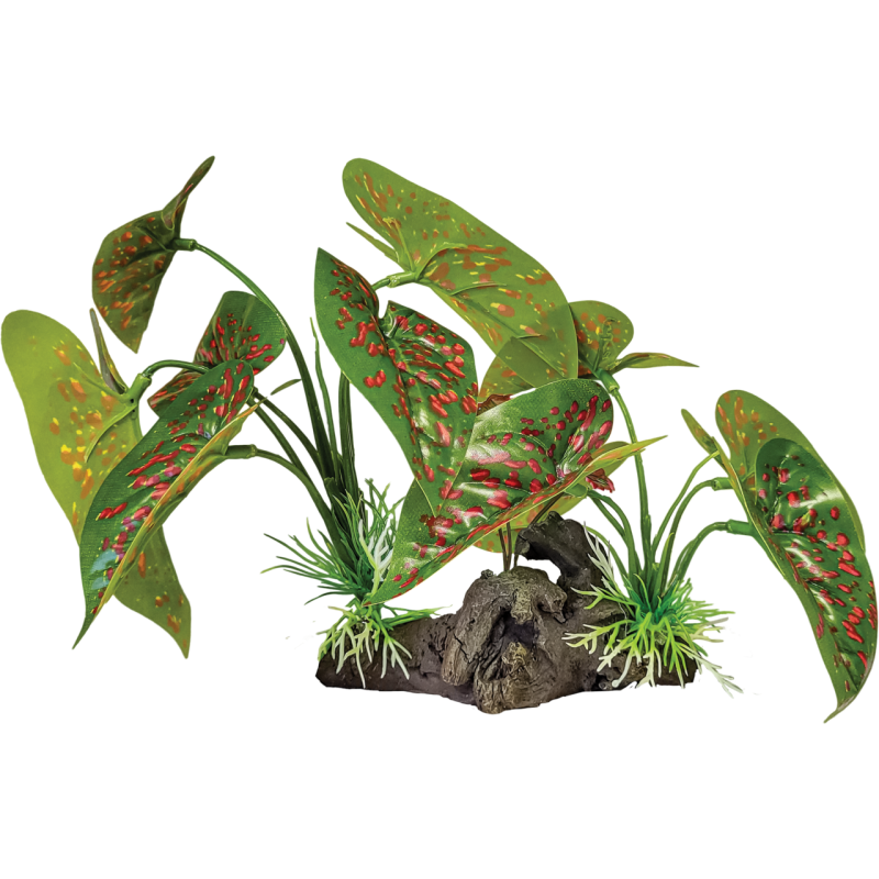 Repto Plante sur déco éléphant rouge 28x12x17cm